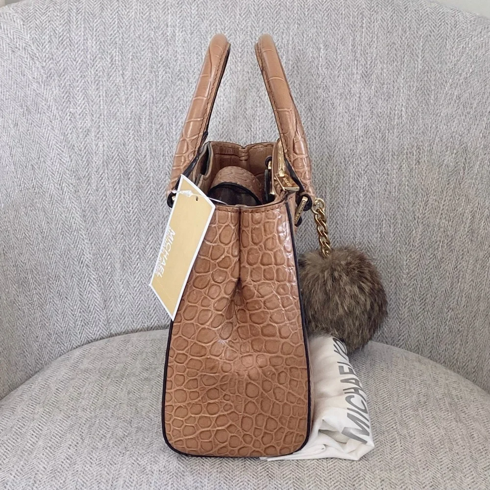 Michael Kors Kellen Satchel Croc Embossed Bag